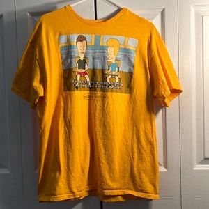 Large Vibrant Yellow/Orange Beavis and Butt-Head T-Shirt